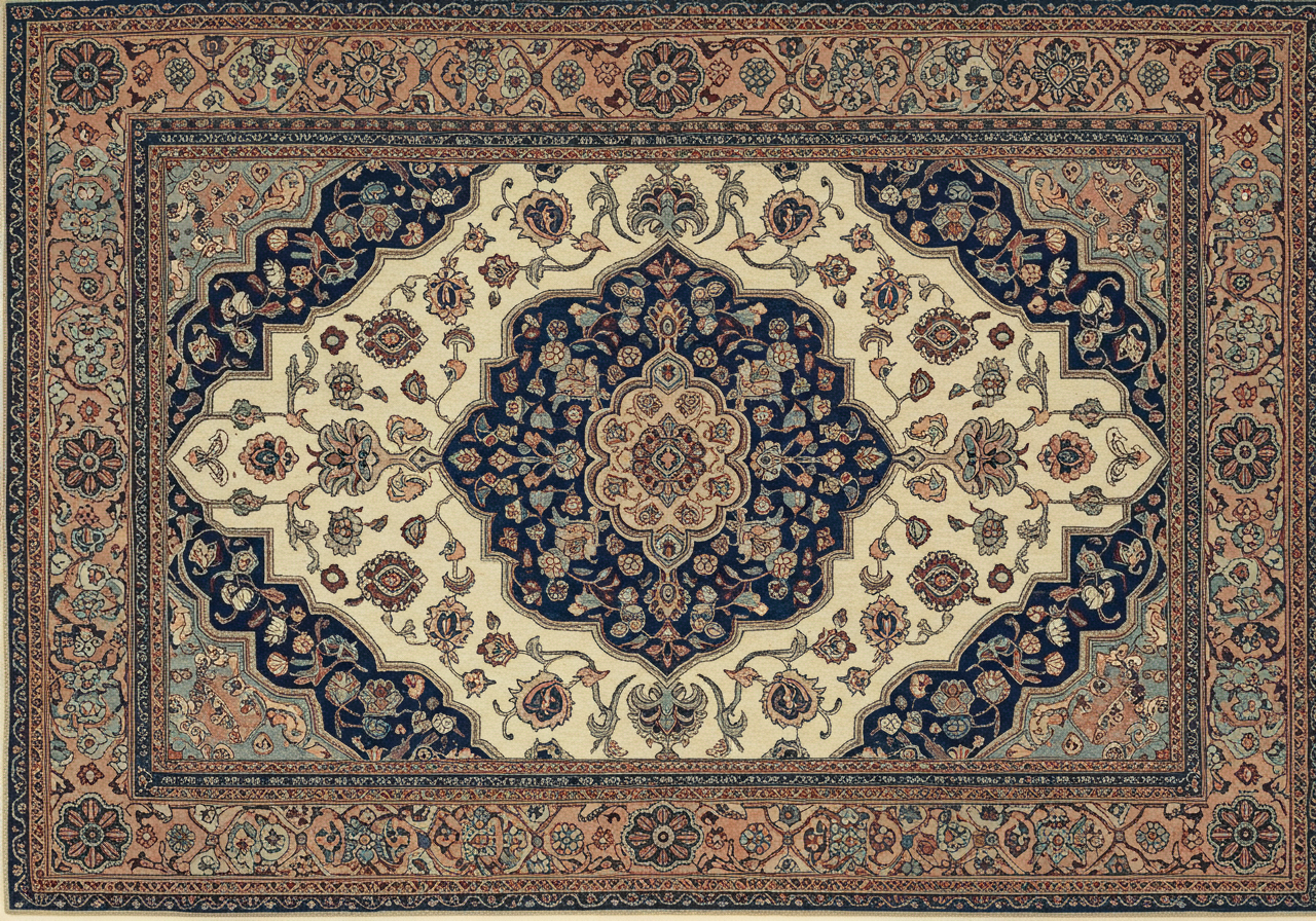 A Senneh rug — fine Kurdish city workshop production from Sanandaj, with the asymmetric Senneh knot, fine drawing on lighter ground, and the markedly lighter handle that distinguishes it from Bidjar