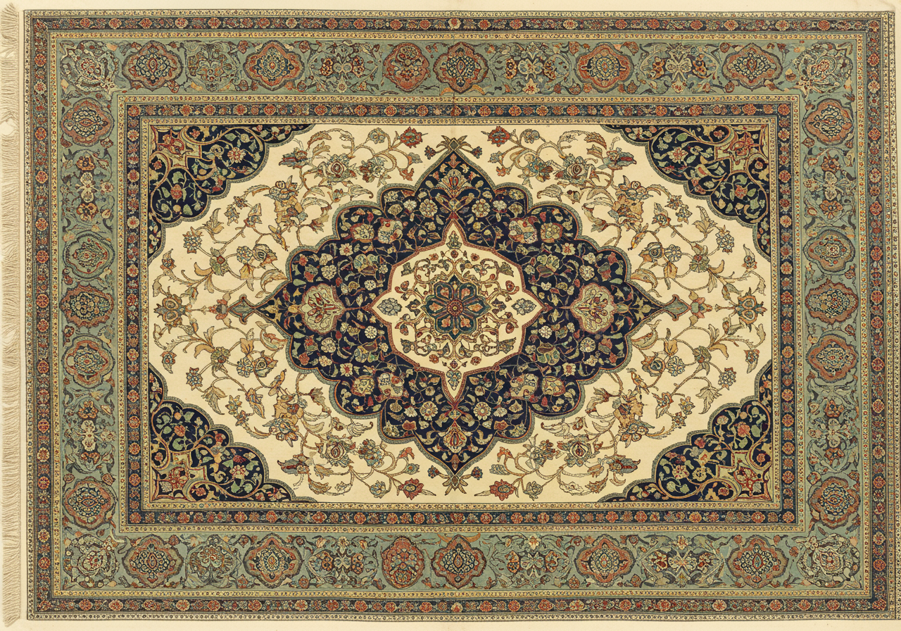 A Kum Kapı rug — Istanbul court silk workshop production, very similar to Hereke but slightly different drawing vocabulary, late-19th to early-20th c