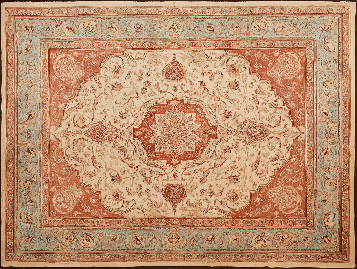 A Tabriz Hadji Jalili silk-warp rug — northwestern Persian counterpart to Isfahan's central court tradition