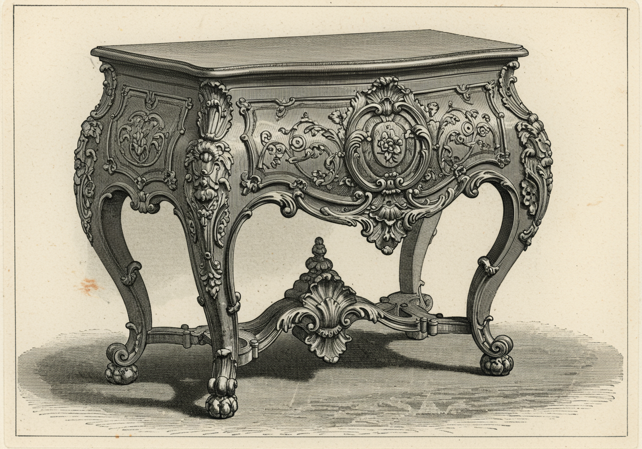 A Spanish Rococo piece — Iberian sibling with different palette and form