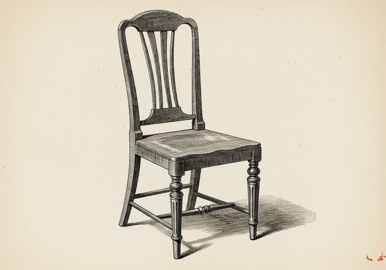 An American Federal chair — colonial American descendant of Sheraton and Hepplewhite, often combining both registers