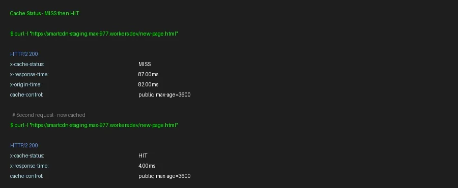 Cache Status