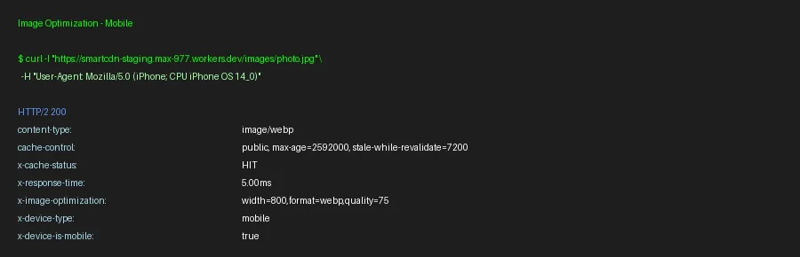 Image Optimization Mobile